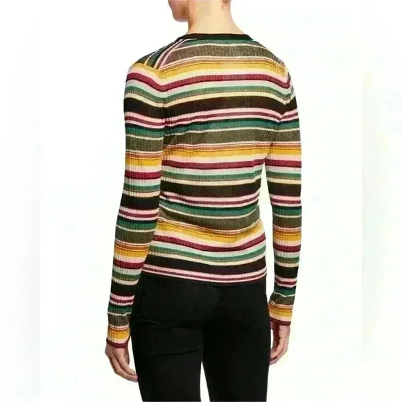 Veronica Beard Keke Striped Ribbed Cardigan - Picture 2 of 7